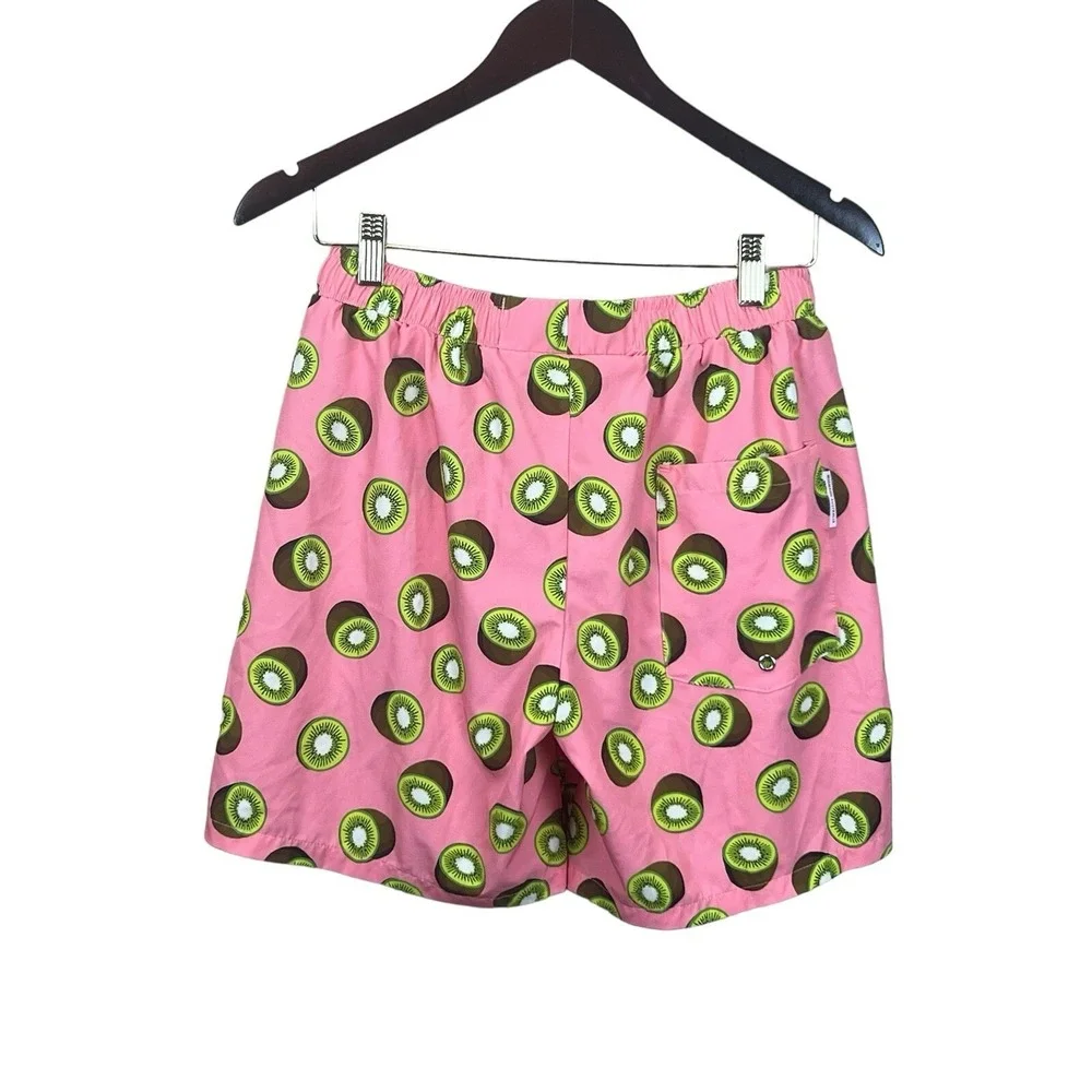 Mosmann Australia‎ Beach Swing Shorts Men's Coral Kiwi Drawstring Pockets Medium